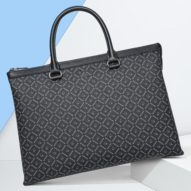 Goldlion Business Briefcase, Stylish PVC Men's Bag, Laptop Bag with Large Capacity, Horizontal Style Handbag, Birthday Gift