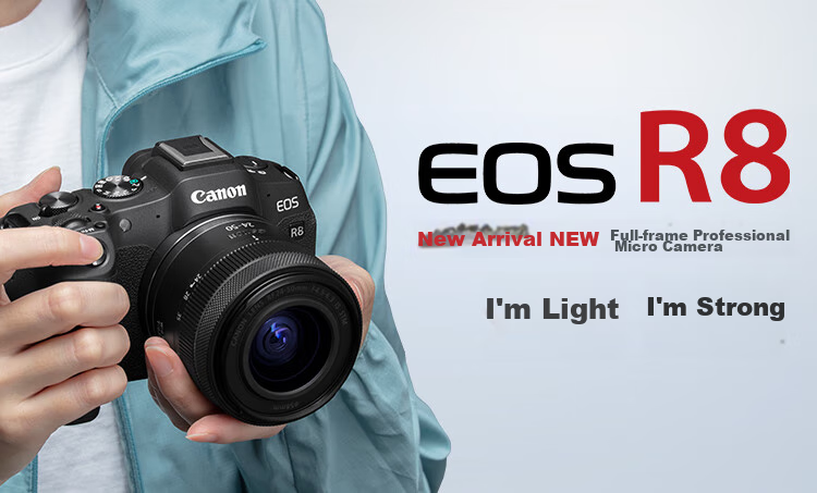 Canon [Official Flagship] R8 Mirrorless Camera, Portrait And Landscape Photography Specialized Camera for Travel, 4K Video Recording, Vlog, Full-Frame R8 with 24-50mm Lens Kit 3