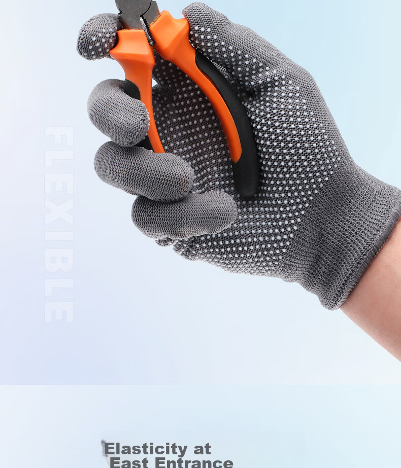 Geermu Dotted Work Gloves, 12 Pairs/pack, PVC Dotted Non-Slip, Breathable Thin Driving Gloves, GM618 8