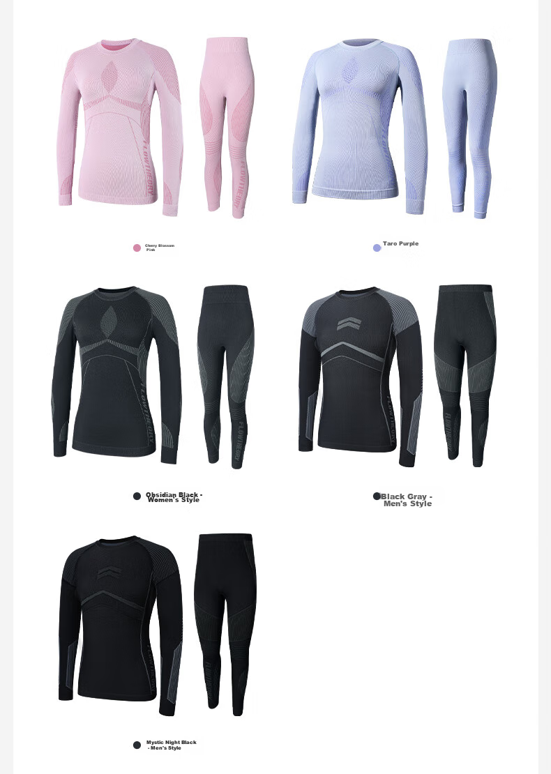 Flow Theory Ski Quick-Dry Clothing Set, Outdoor Snow Protection Thermal Underwear, Hiking Sports Style Autumn Top And Pants, Black Gold, M 19
