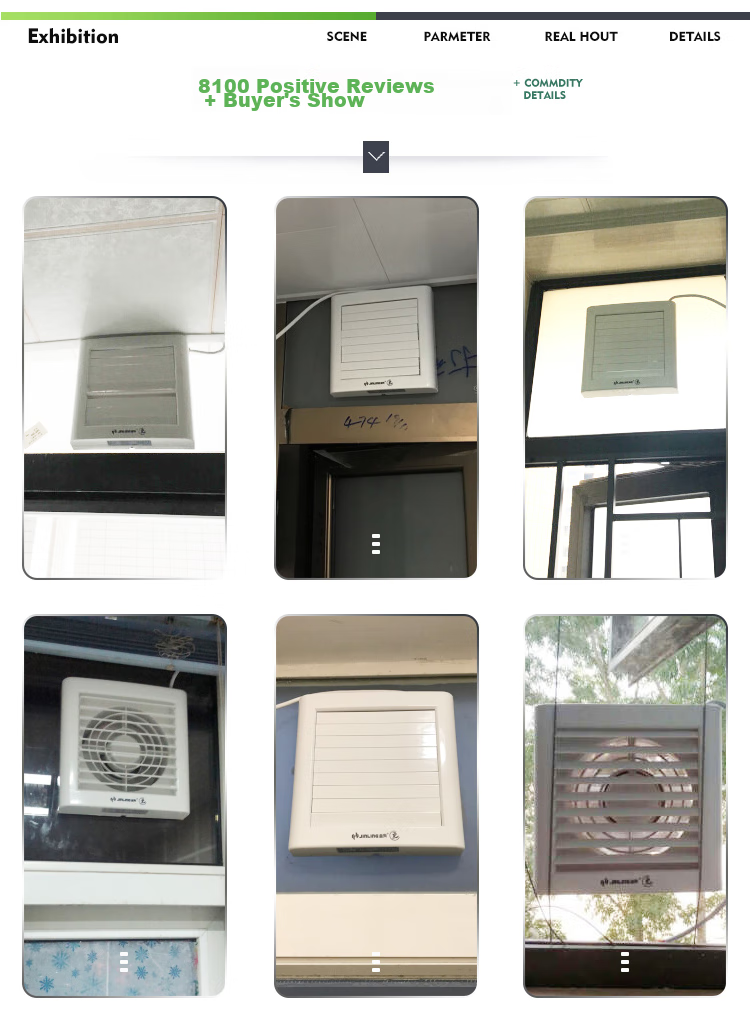 JINLING Window Exhaust Fan, Bathroom Ventilation Fan, Kitchen Exhaust Fan, Electric Louver Window-Style APC15-2 14