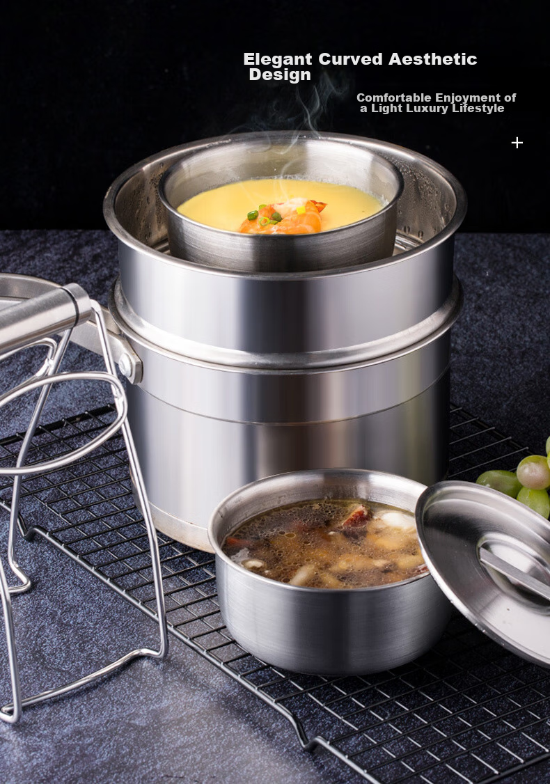 Newair Steamed Egg Bowl, 304 Stainless Steel Water Steaming Bowl for Egg Custard, with Lid, for Home Use, Baby Food Steamer, Baby Cooking Utensil 14
