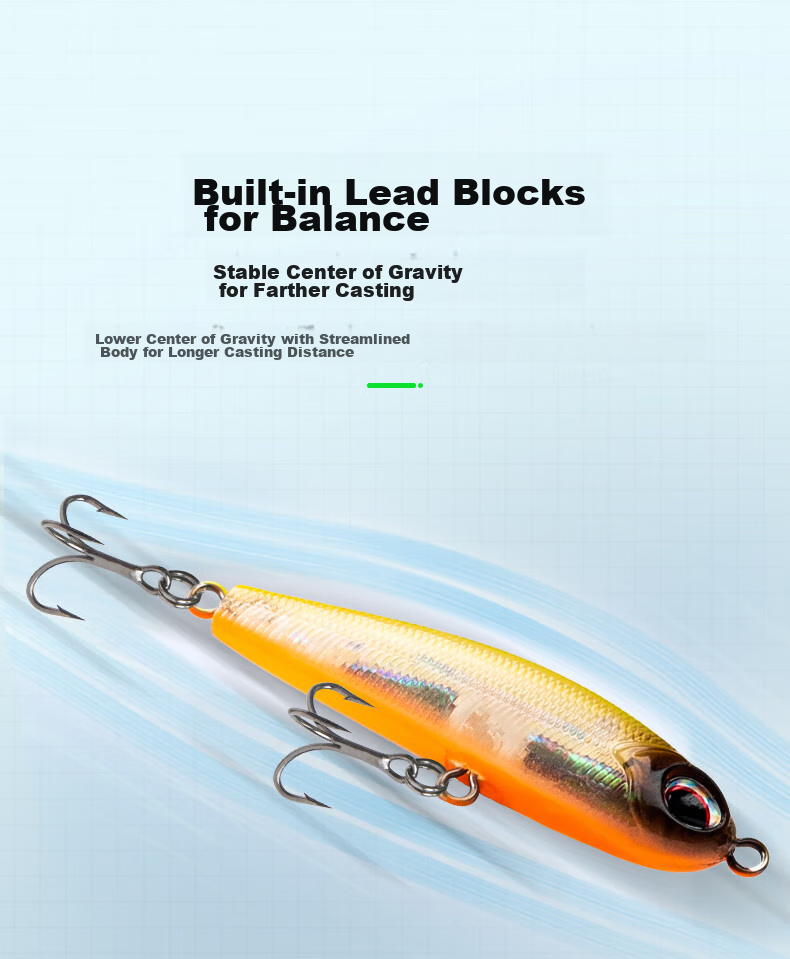 Guowangliya Lure, Micro-Sinking Pencil Long-Casting Lure, Artificial Bait for Freshwater, Topmouth Culter, Red Tail, And Similar Fish, 4g/M07 5