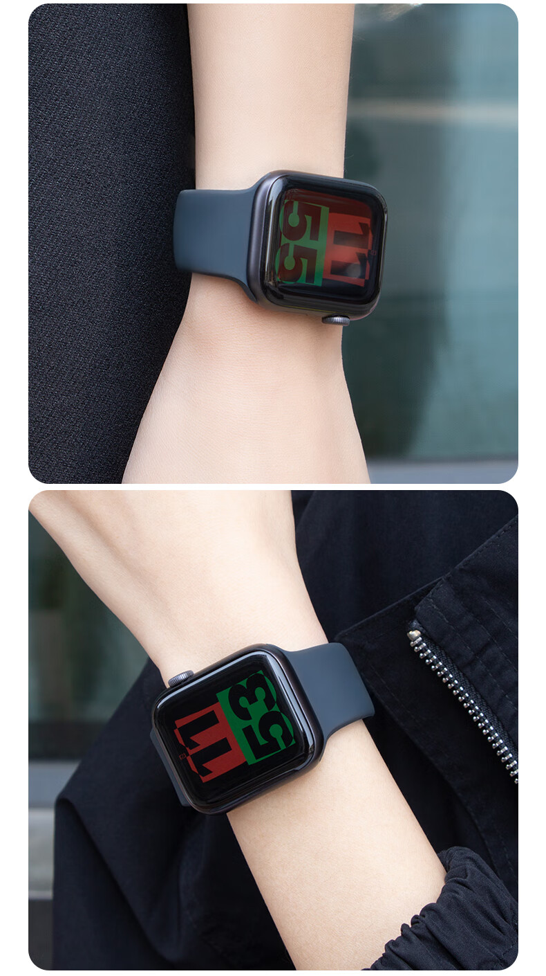 Weiqiantu Compatible with Apple Watch Series 12/11/10/9/8/7/6/ultra4/32, Sports Silicone Watch Band for Men And Wome 17