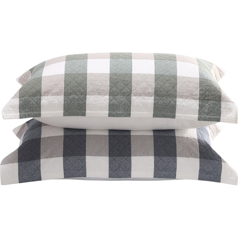KING SHORE Pure Cotton Pillowcase, 3A Antibacterial Three-Layer Pillowcase, Double-Sized Breathable Sweat-Absorbing Pillowcases, Blue And Green, 2-Pack, 52*78cm