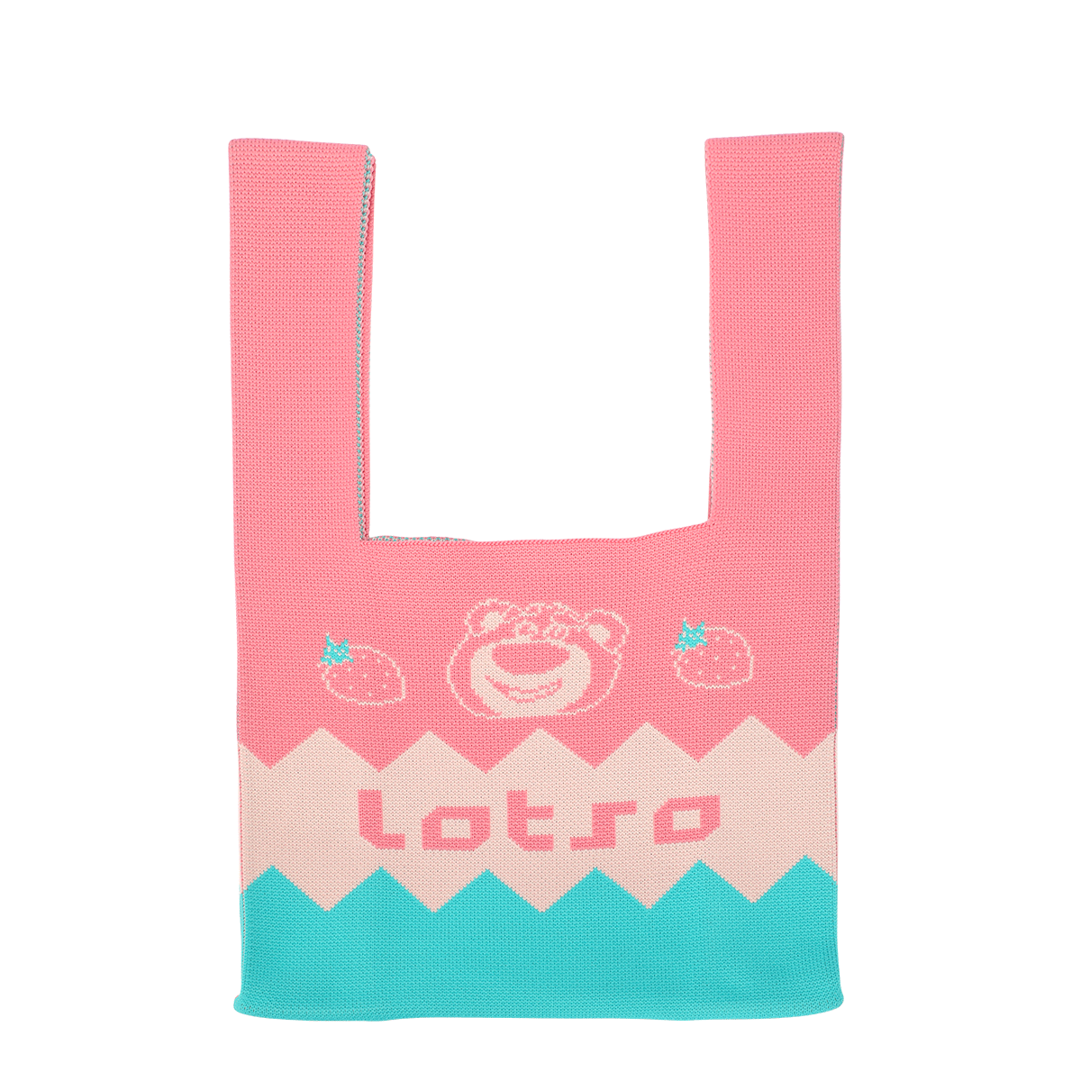 Disney Handbag, Women's Bag, Fly-Knit Bag, Tote Bag, Cute Small Purse for Women, Birthday Gift for Girls, Strawberry Bear