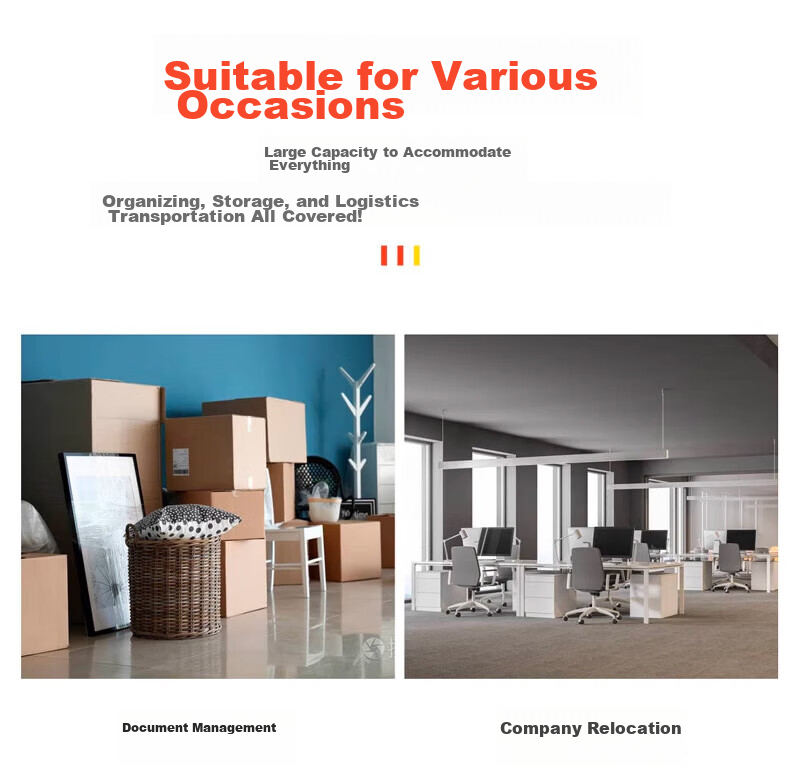 Yuzijian 2 Large Size 60*40*50cm Thick Office Moving File Storage Cardboard Box Document Case, Company Relocation Express Graduation Season Luggage Packing, Open Sealed Style 5318 4