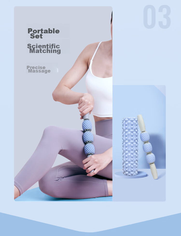 Keep Foam Roller Spiky Massage Stick Muscle Relaxation Leg Massage Roller Yoga Stick Fitness Equipment Mint Green 10