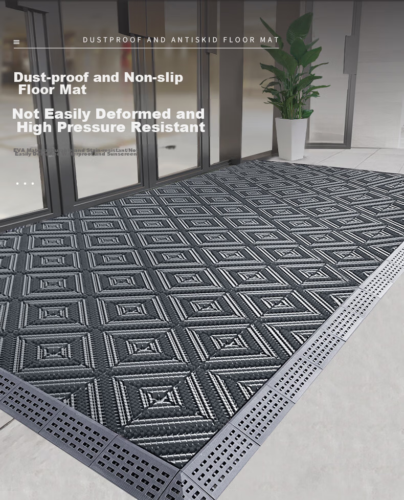 Modouyu Three-In Floor Mat, 90*120cm, Single Brushed Gray, Entrance Door Mat, Company Outdoor Non-Slip Floor Mat, Foot-Wiping Mat 4