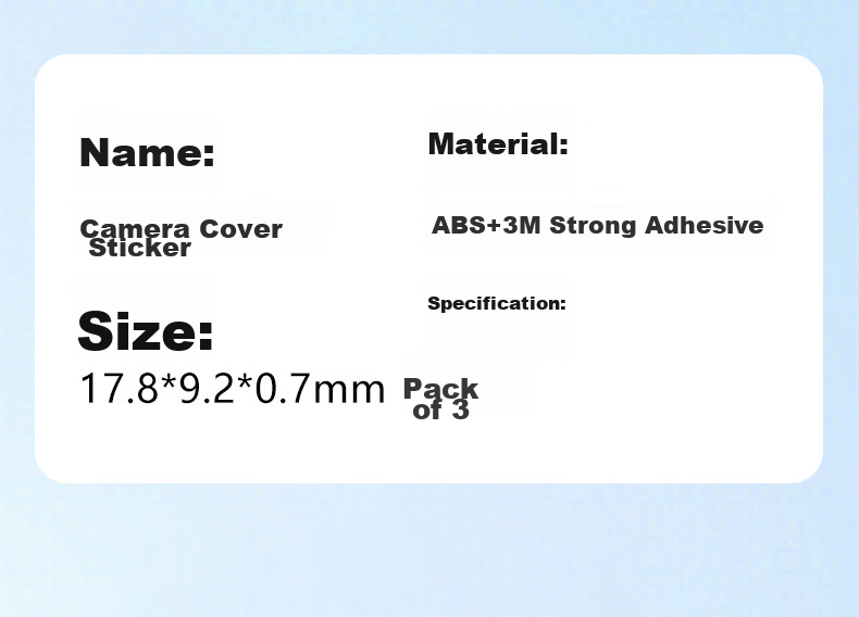 Masentek Camera Privacy Cover, Phone Laptop MacBook Tablet Front Camera Anti-Peeping Protective Sticker, Suitable for Huawei Apple HP Lenovo 16