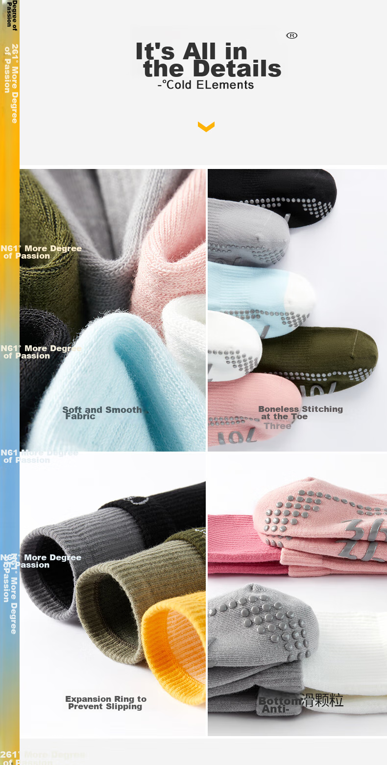 361° Sports Long Socks, Yoga Non-Slip Socks, Fitness Indoor Floor Exercise Breathable Socks, Foot And Leg Protectio 13