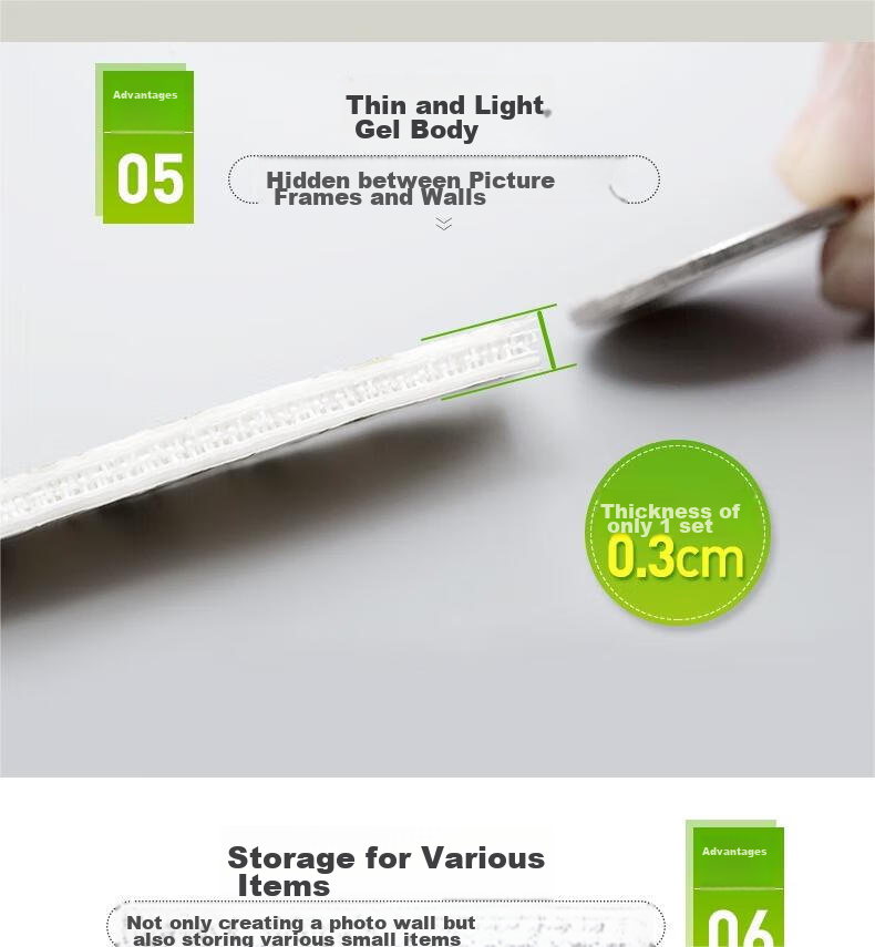 3M Invisible Magic Hook, Strong Adhesive Hooks for Wall Mounting And Photo Walls, Medium Size, 12 Pieces Per Set 6