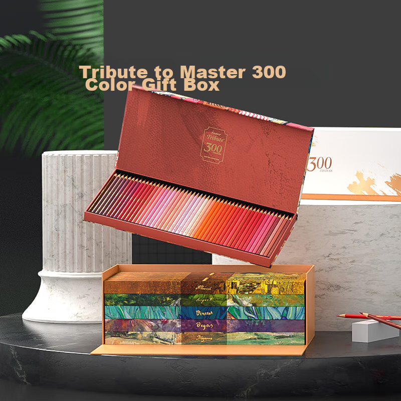 MARCO Master Series Oil-Based Colored Pencils Art Student Special Set, Colorful Pencils Birthday Back-To Gift, Master Gift Box [300-Color Gift Box]
