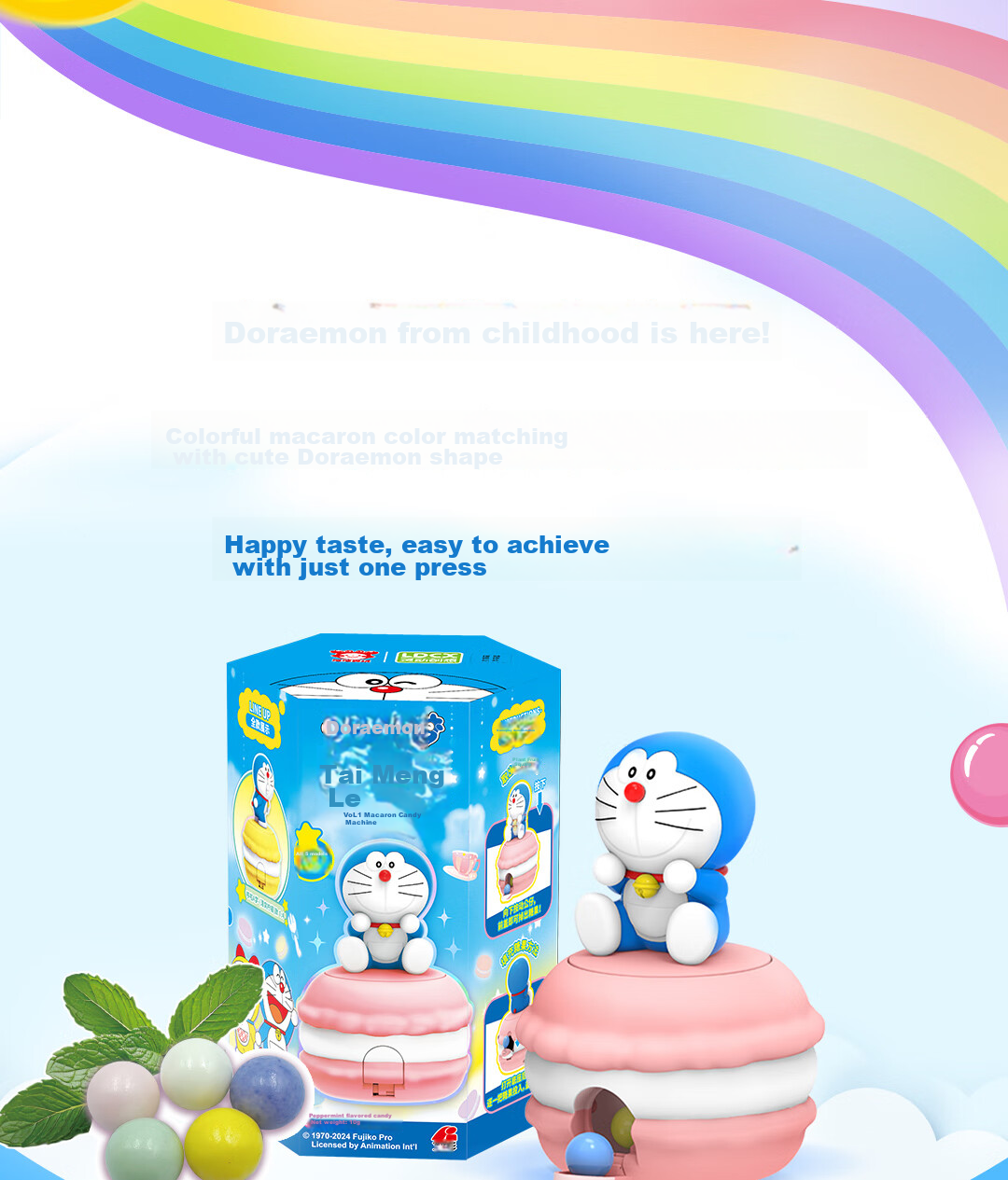 LDCX Doraemon Stuffed Plush Doll, Lucky Cat Figurine, Birthday And New Year Gift, Peripheral Blind Box 2