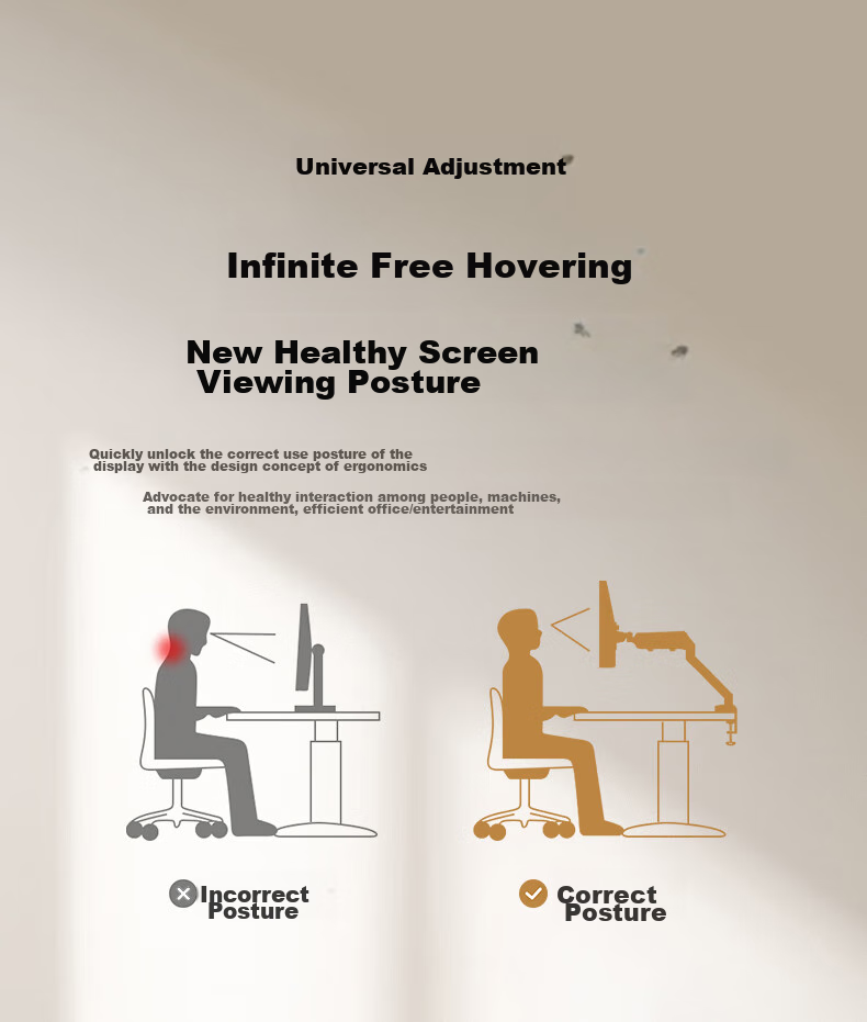 Lenovo Monitor Arm Mechanical Arm Computer Stand Display Screen Bracket Height Adjustable Desk Clamp Rotating Stand 22-40 Inch AD-120 5