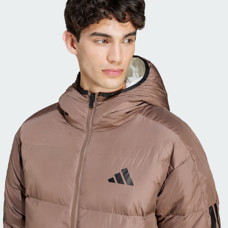 Adidas Men's Winter Regular Duck Down 600 Fill Power Brown Hooded down Jacket JM4622 A/L 3