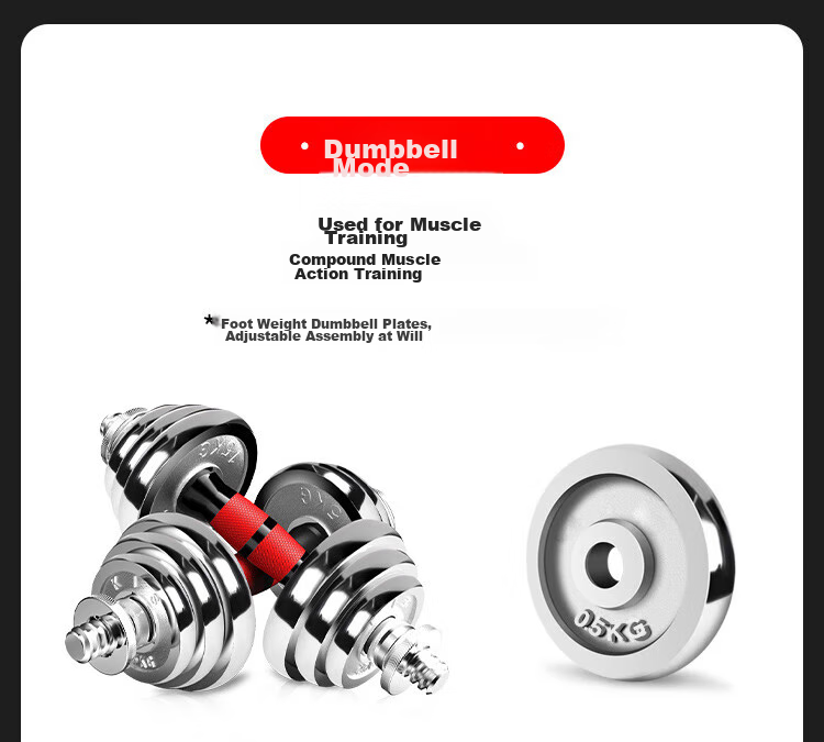 Chengyue Electroplated Dumbbell And Barbell Set, 15kg, Adjustable And Detachable Fitness Equipment for Men And Women, CY-024 8