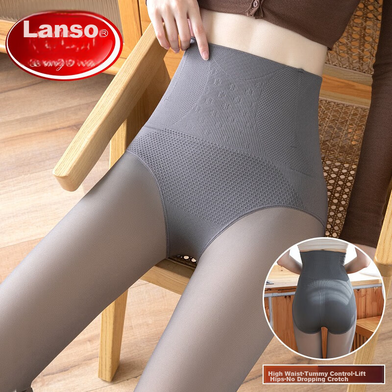 LangSha Leggings for Women, Autumn And Winter Fleece-Lined, Skin-Transparent for Outer Wear, High-Waisted Slimming, Fake Translucent, Tummy Control And Butt-Lifting Base Layer Panties