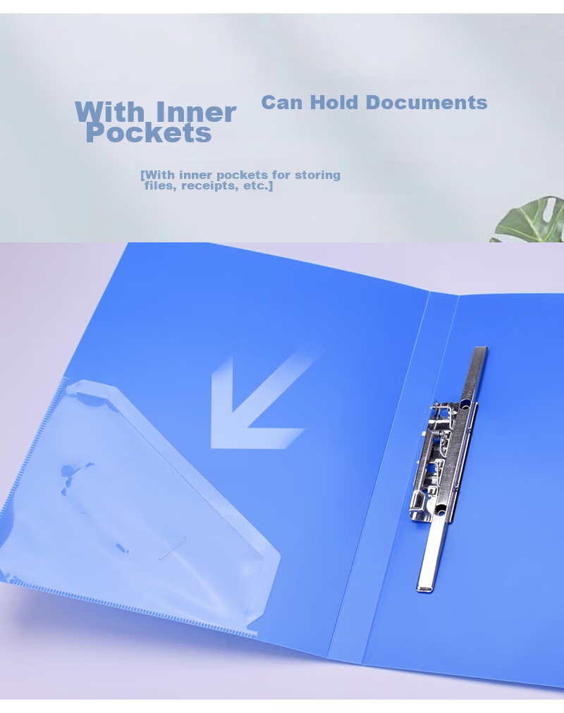Bailiwen B2713 Red File Folder, Single Long Clamp, A4 Document Folder, File Organizer, Business Office Contract Folder, Paper Clip, Meeting Document Folder 5