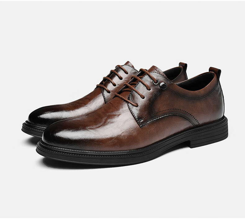 HLA Men's Leather Shoes, Trendy Business Formal Wear, Height-Increasing Derby Shoes HAAPXM4DAO286, Black Heightening, Size 38 24