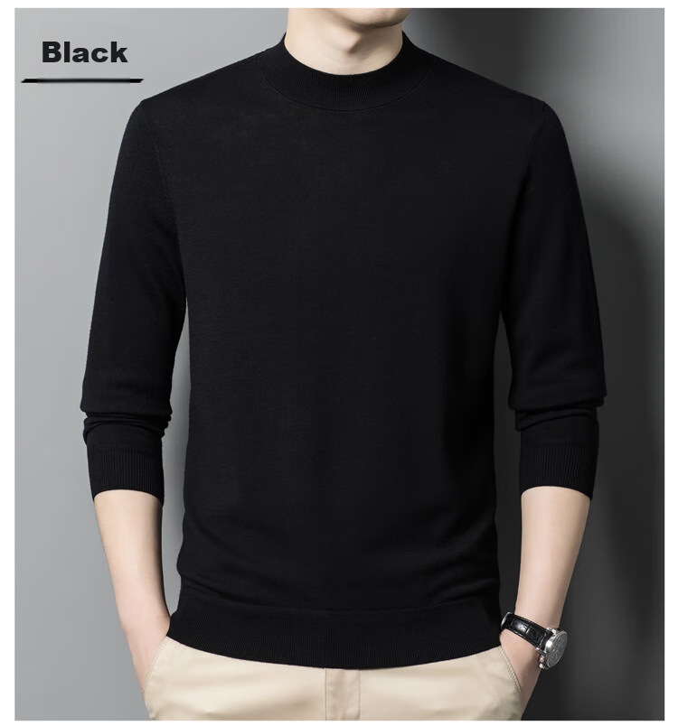 Hengyuanxiang 100% Wool Sweater for Men, Fine-Spun Machine Washable Pullover Turtleneck Base Layer, Pickled Green, 2XL (185) 17