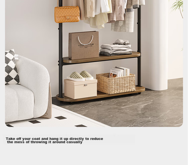 Yicainianhua Coat Rack, Floor-Standing Clothes And Hat Stand, Multifunctional Hanger, Bedroom Storage Rack, Clothes Drying Rack (Miqi) 2383 23