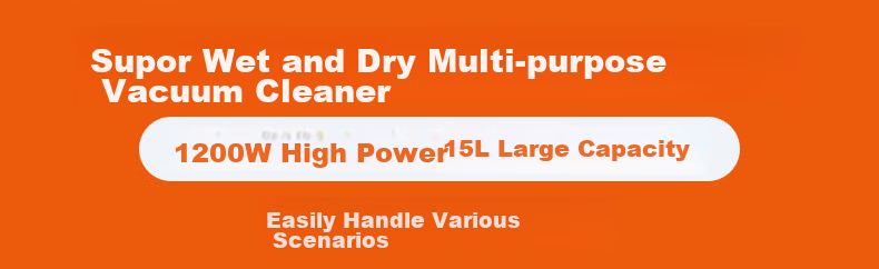 SUPOR Barrel Vacuum Cleaner for Home And Industrial Use, High Suction Power, 20L Capacity, Wet/dry/blow Three-In Stainless Steel, for Post-Construction Cleaning, Renovation, Commercial Use, Carpet, Pet Hair, High-Power EVCB-73S 1