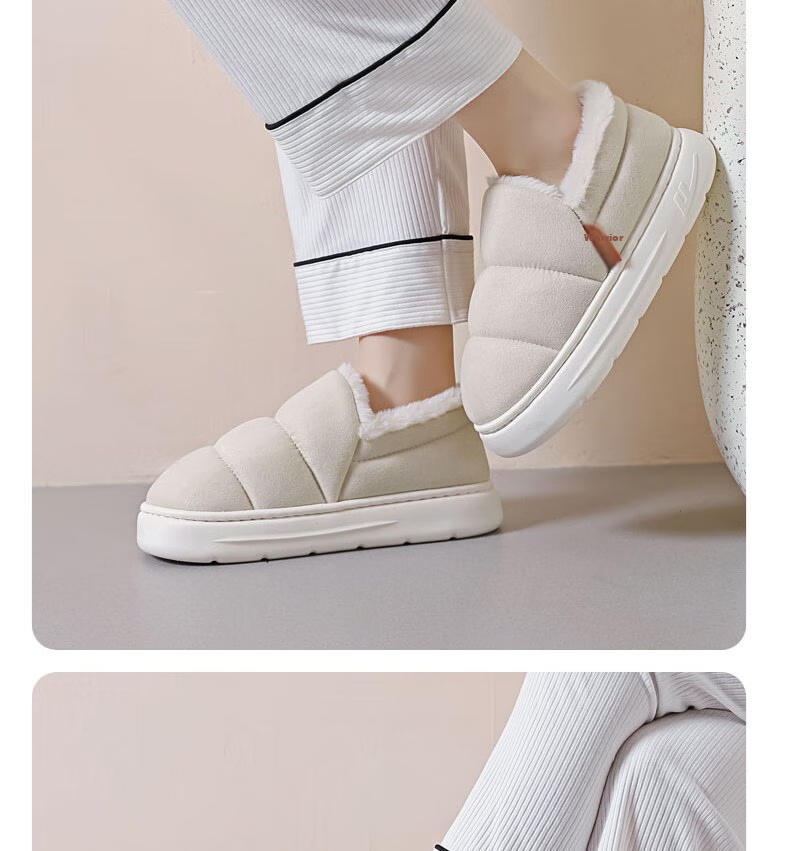 Huili Cotton Slippers with Cotton Lining, Warm And Thick, Suitable for Indoor And Outdoor Wear, Non-Slip, HL0795, Pink, Size 38-39 20