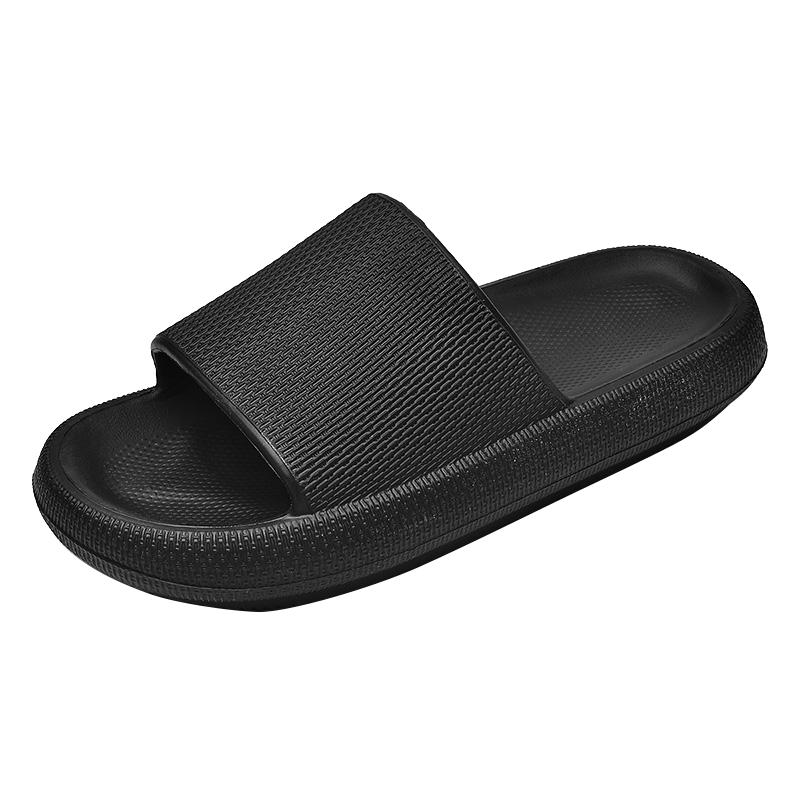 CARTELO Men's Slippers, Comfortable Sandals with Soft Soles for Home And Bathroom Use, Style 0294, Black, Size 42-43