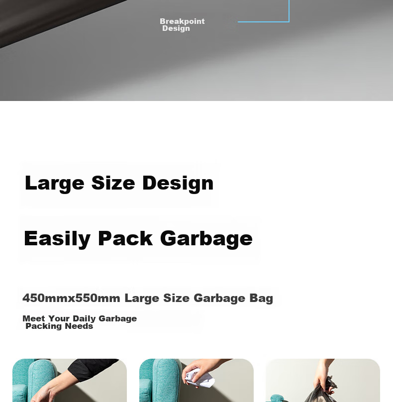 Deli 5 Rolls (150 Pieces), Garbage Bags 45*55cm, Waste Sorting, Office Supplies, Black 33070 9