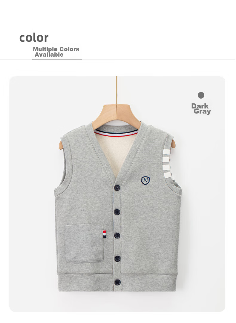 NUBIWU Children's Vest, Boys' Waistcoat, Big Kids' Outer Wear Vest, Boys' Spring Style Sleeveless Jacket Clothing 12
