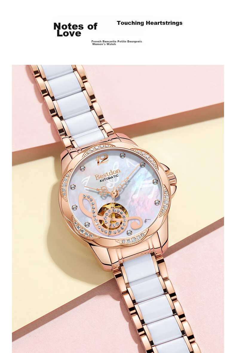 Bestdon Ladies' Watch Brand, Top Ten Famous Watches, Fully Automatic Mechanical Wristwatch, Light Luxury Gift Box, Gift for Women, Gift for Girlfriend 3