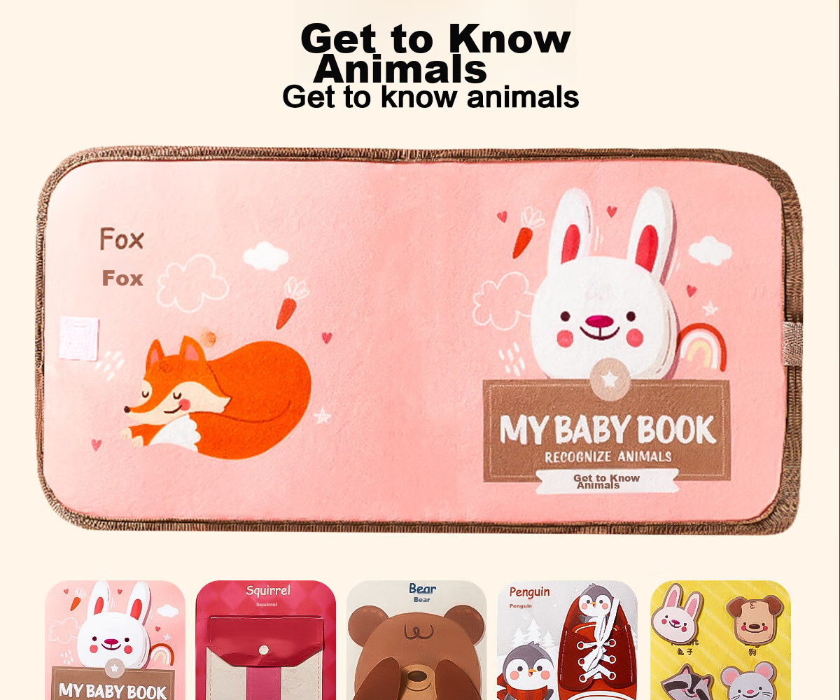 Xinge Tear-Resistant Book, Baby Chewable Cloth Book, Quiet Hand-Tearing Book, 6 Months Children's Toy, Birthday Gift, Animal Recognitio 21