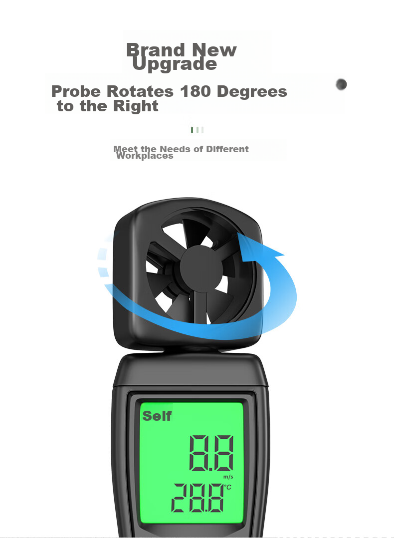 Xima AS816 Anemometer, Wind Thermometer, Wind Speed Meter, High-Precision Wind Speed Measuring Instrument 5