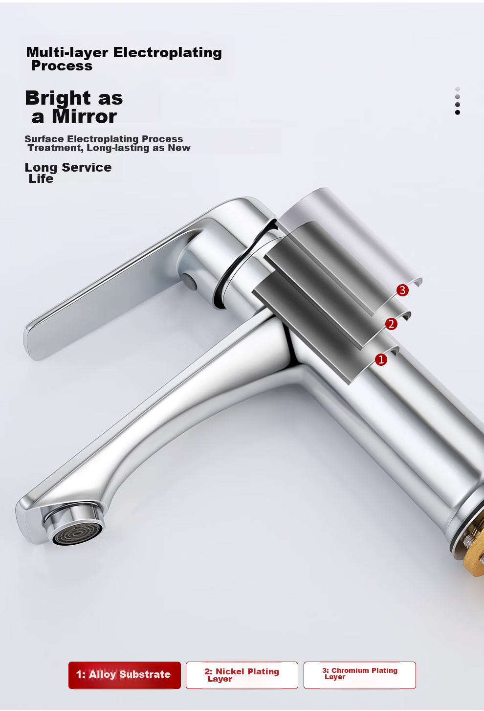Larsd Basin Faucet Hot And Cold Water Bathroom Cabinet Alloy Washbasin Faucet Sink Tap LD6701 10