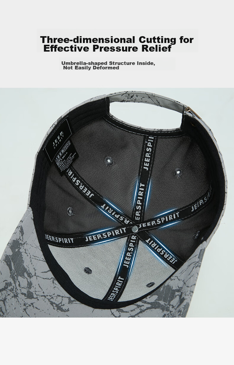 JEEP Men's Fashionable Baseball Cap, Versatile for All Seasons, Duck Tongue Hat, Sun Visor Cap for Men And Women, A0752 8