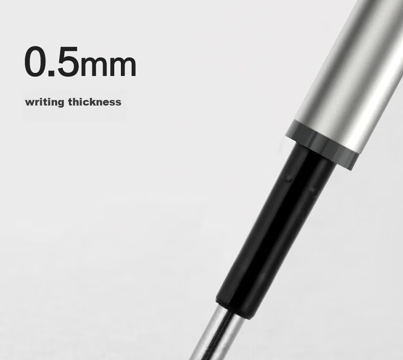 Deli Premium Smooth Retractable Gel Pen Refills, Retractable Ballpoint Pen Refills, 0.5mm Bullet Tip Black, 5 Pieces/box, SE59-05 for College Entrance Exam 6