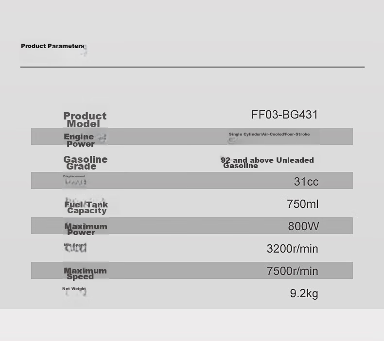Dongcheng Gasoline Lawn Mower FF03-BG431, Four-Stroke High-Power Weed Trimmer, Grass Cutter, Backpack-Style Mower 13