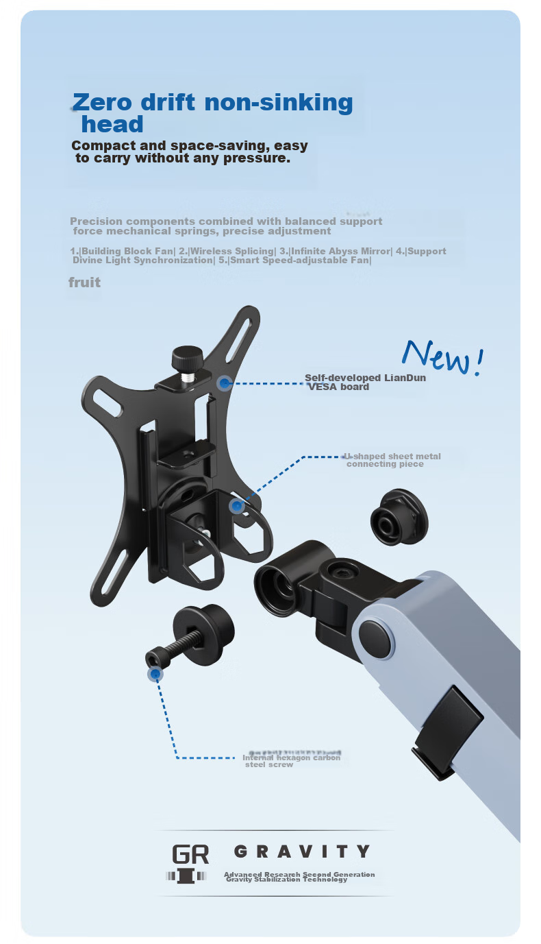 Brateck Beihu Monitor Stand, Mechanical Arm, Computer Desk Clamp Base, Heavy-Duty Screen Riser E500 Blue 17-40 Inch, Suspended Arm Bracket 11