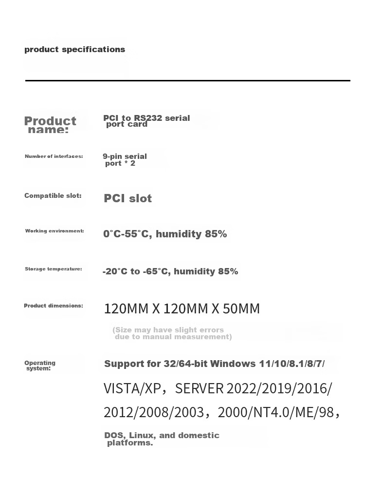 MOGE Desktop PCI to RS232 Serial Card, Dual PCI Serial Ports, Domestic Chip Supports Kylin And Tongxin Domestic Platforms, MC1362 3