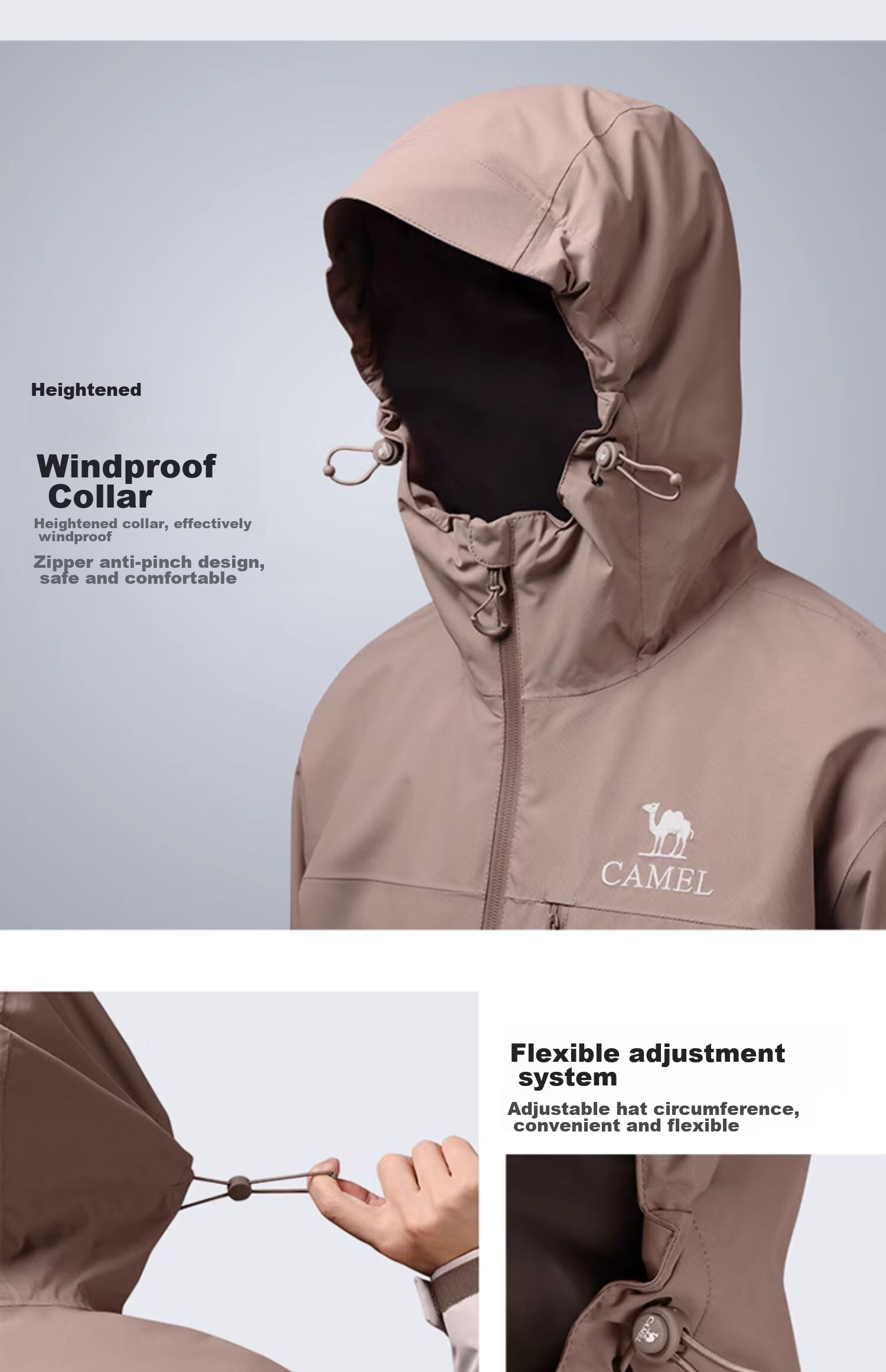 CAMEL [Yano] Triple-Protection Hardshell Jacket for Men And Women, Color-Block Outdoor Windproof Waterproof Mountaineering Coat 8672 23