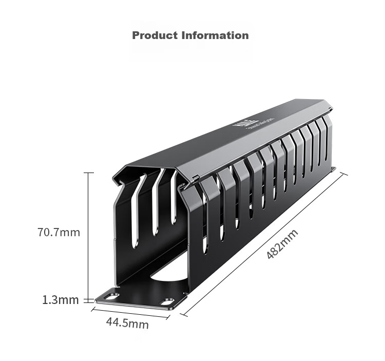 HAILE 12-Level 24-Slot Thickened Metal Cable Management Rack, 19-Inch 1U Rack-Mounted Cabinet, Finished Network Cable Organizer, HT-1U 10