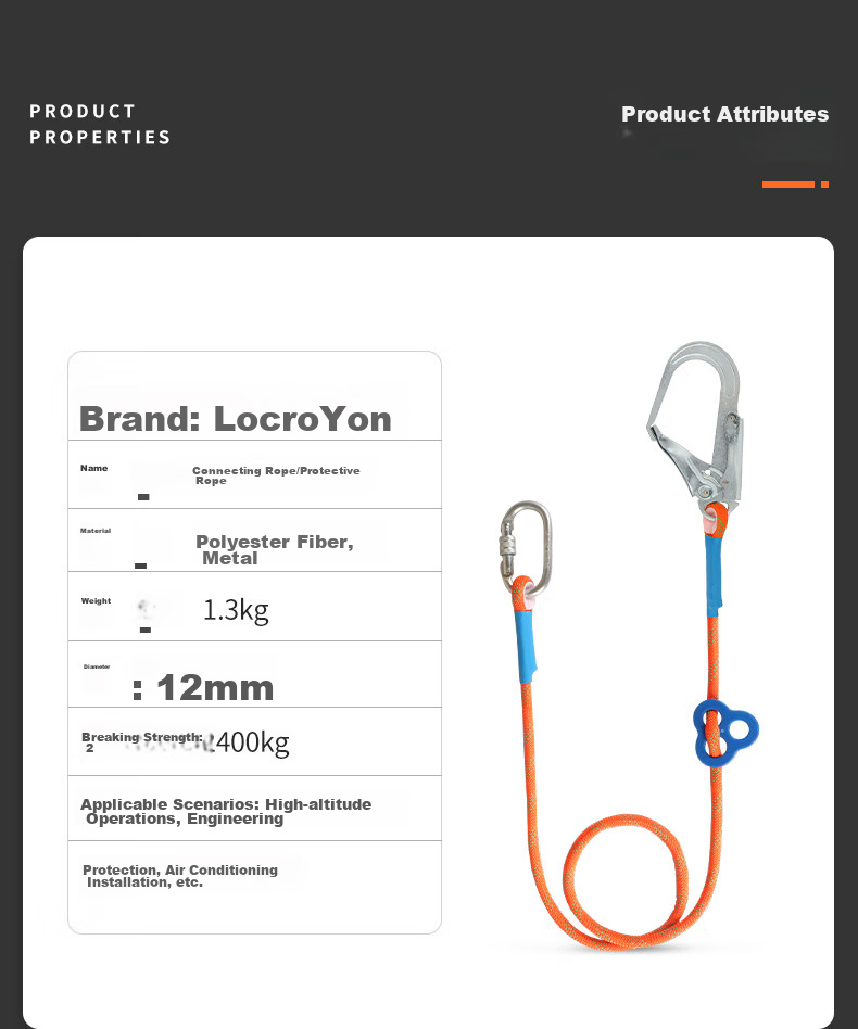 Locroyon Five-Point Safety Harness, High-Altitude Work Safety Rope, Full-Body Fall Protection National Standard, Single Large Hook 1.8 Meters [Beijing Warehouse Fast Delivery] 11