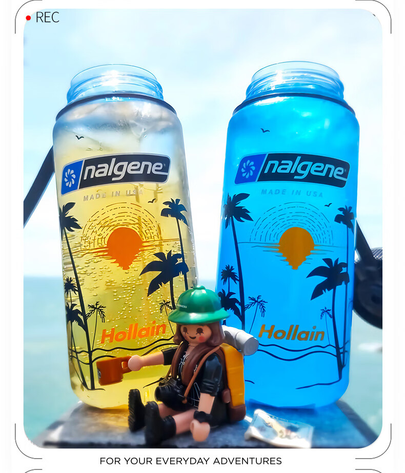 Nalgene Imported Plastic Water Bottle from USA, Outdoor Sports Cup for Men And Women Students, Summer Heat-Resistant Portable Measured Cup 500ml 22