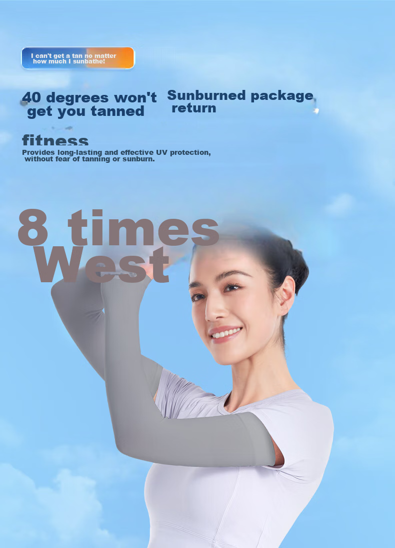 XTEP Ice Silk Arm Sleeves for Men And Women, Sun Protection Long Thin Gray Arm Covers for Summer Driving, Outdoor Sports, Cycling, UV Protectio 6