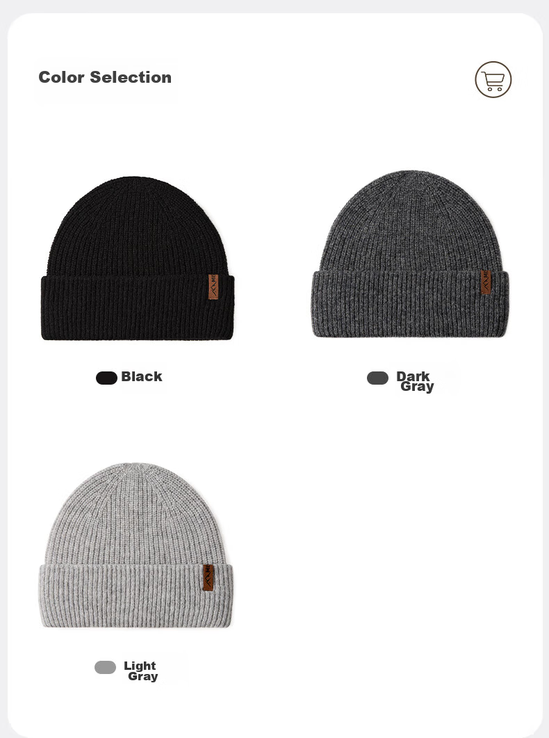 MISSION UV Pure Wool Warm Knit Hat, Autumn And Winter Thickened Knitted Cap, Cold Hat, Winter Hat, Outdoor Ear Protection Cold Cap, Men's Winter Hat 7