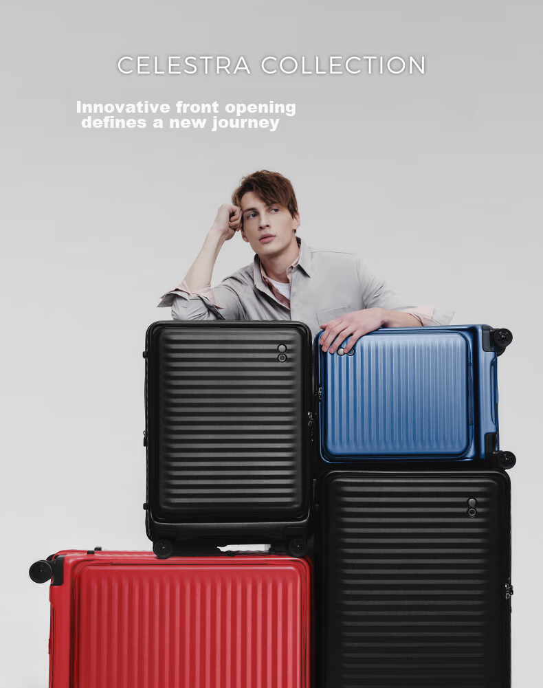 Echolac Front-Opening Luggage, Expandable Trolley Case, High-Quality TSA Travel Suitcase PC183F, 20 Inches, Milk Tea Gray 1
