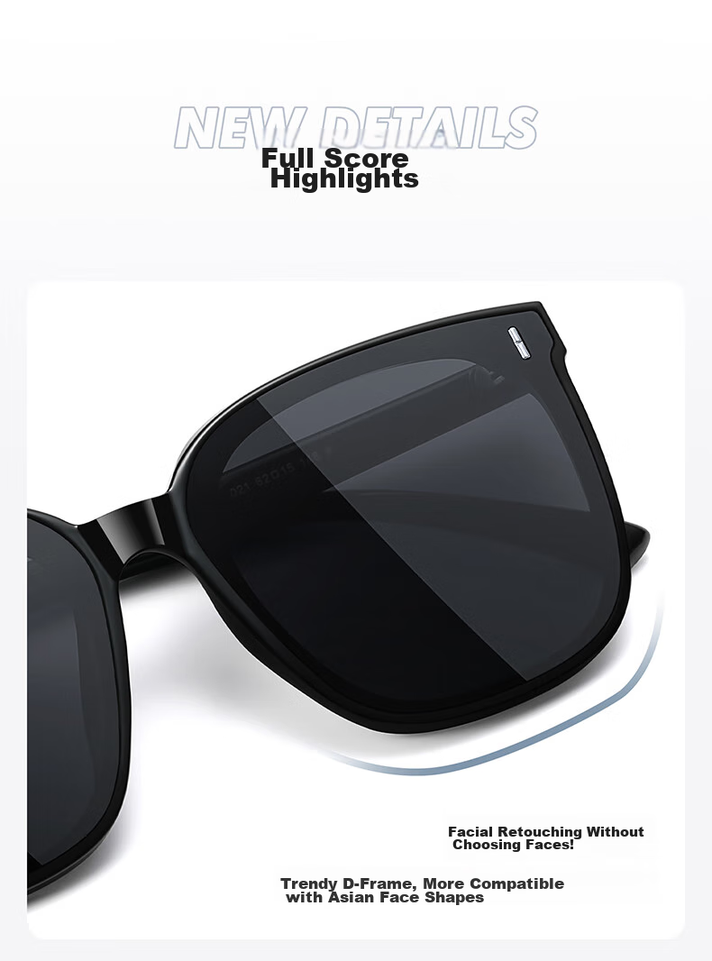 HLA Polarized Sunglasses Black Oversized Frame UV Protection Driving Glasses for Men and Women 7