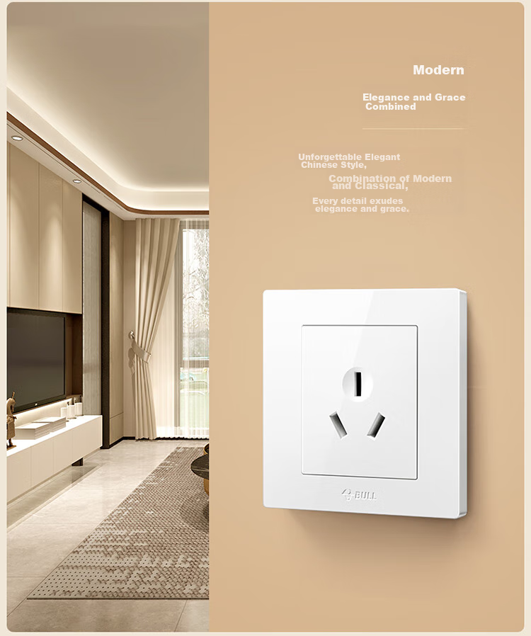 BULL Switch Socket G31 Series Three-Hole 16A Socket Air Conditioner Socket 86-Type Panel G31Z104S Starry Gray 6