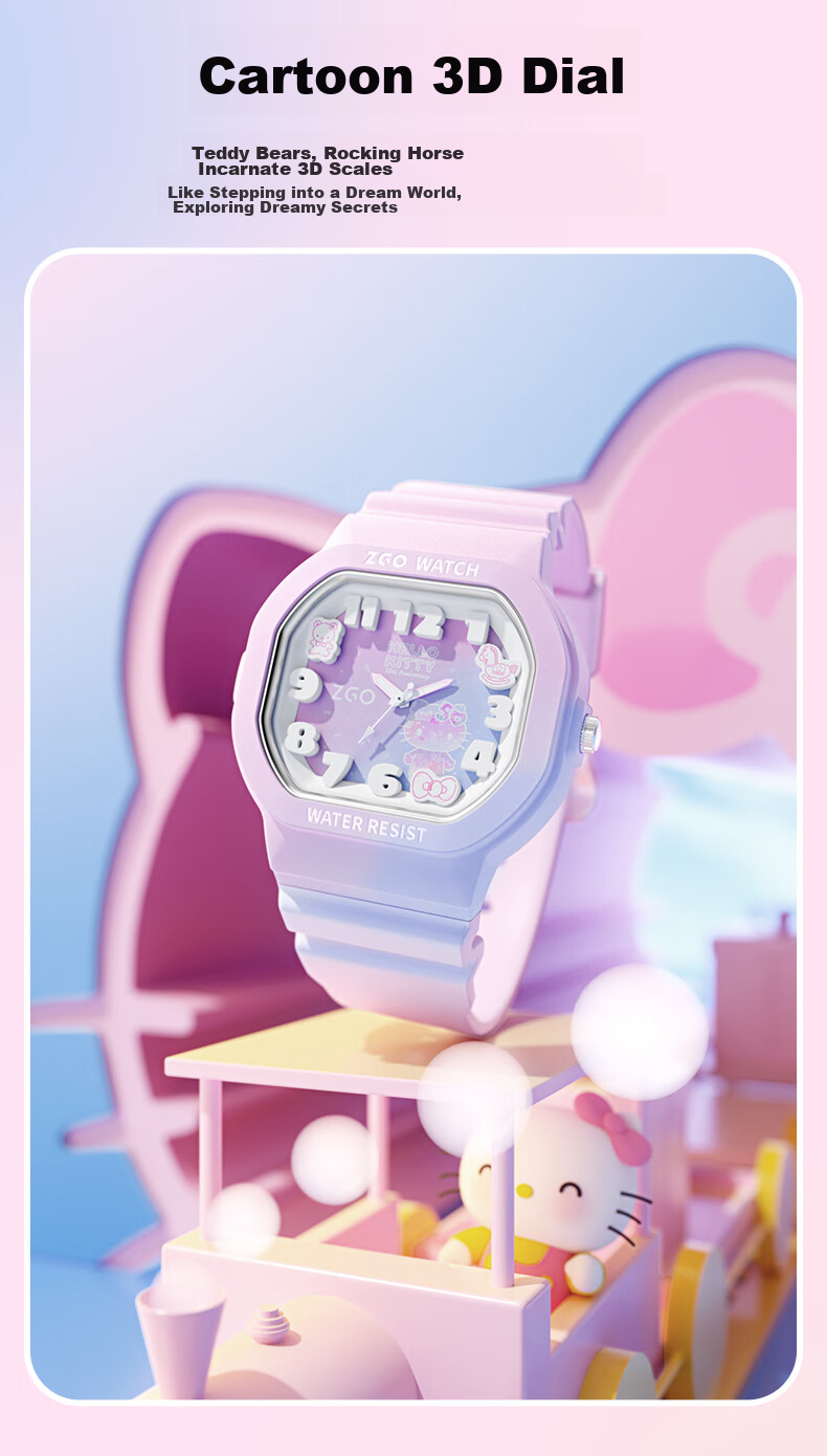 Hello Kitty [50th Anniversary Limited Edition] Watch for Female Students, Primary And Middle School Children, Birthday Gift for Girls 357 6